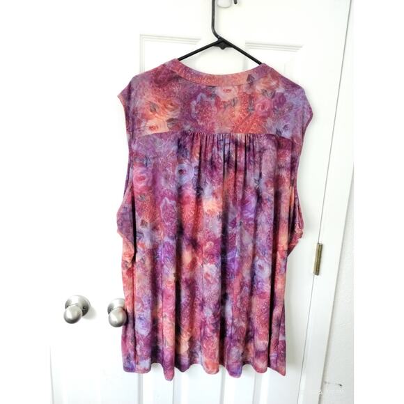 Avenue Women's Size 30/32 4-5XL Colorful Embroidered Hippie Boho Pintuck Top - Picture 9 of 9